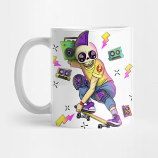 Punk Rock Skull Skateboarder Mug